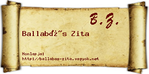 Ballabás Zita névjegykártya