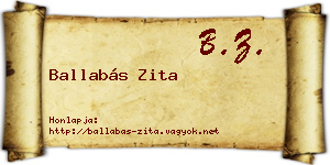 Ballabás Zita névjegykártya
